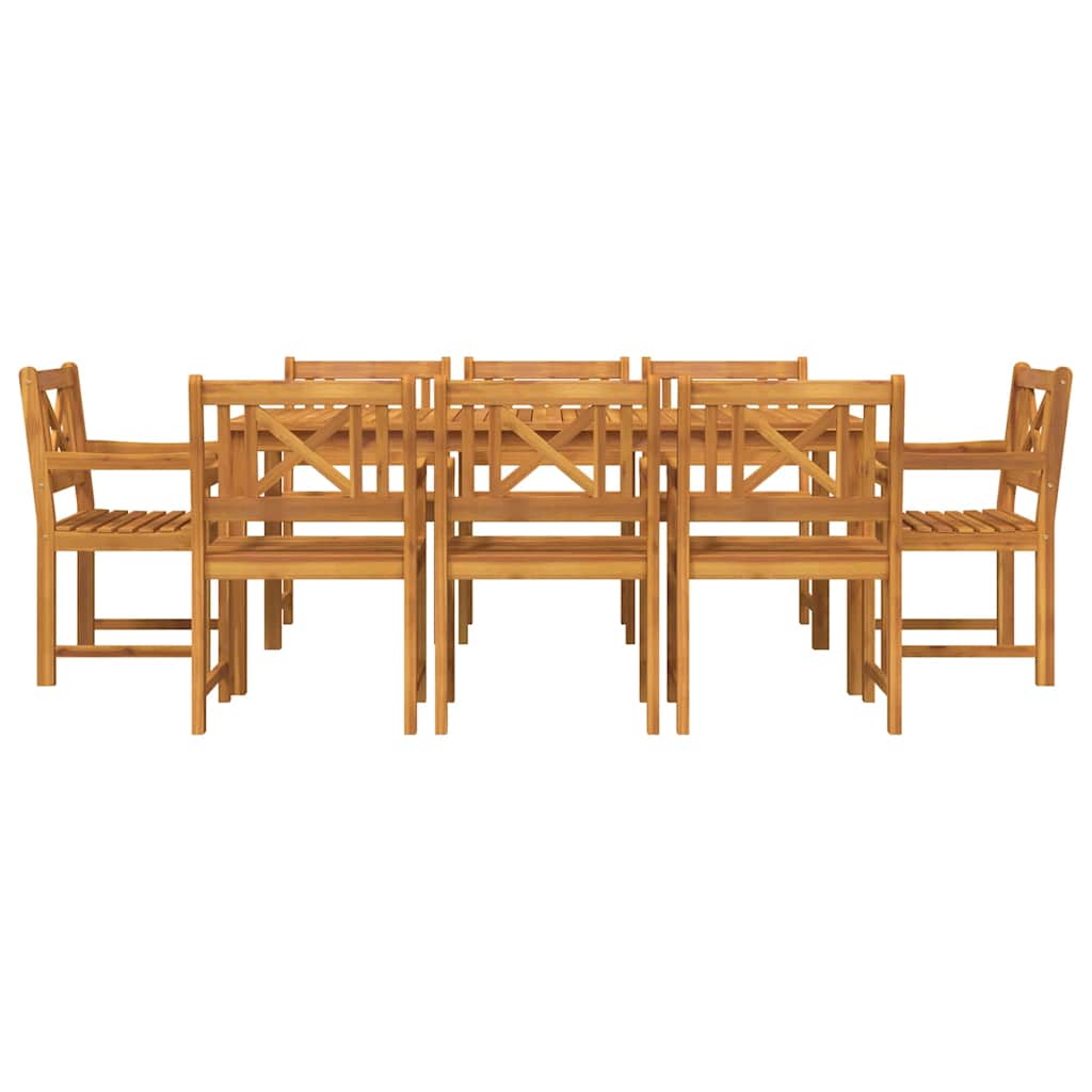 Garten Essgruppe 9 stk. Braun Massivholz Akazie