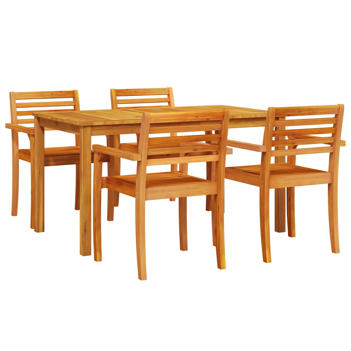 Garten Essgruppe 5 stk. Braun Massivholz Akazie