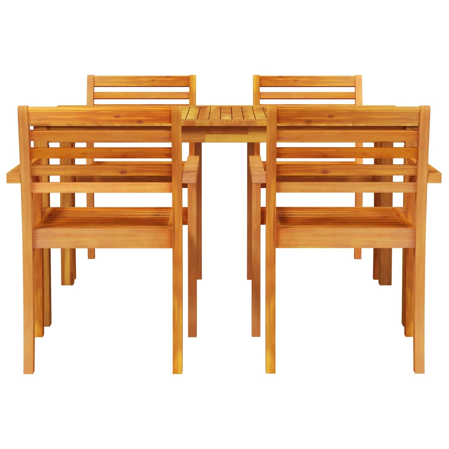 Garten Essgruppe 5 stk. Braun Massivholz Akazie