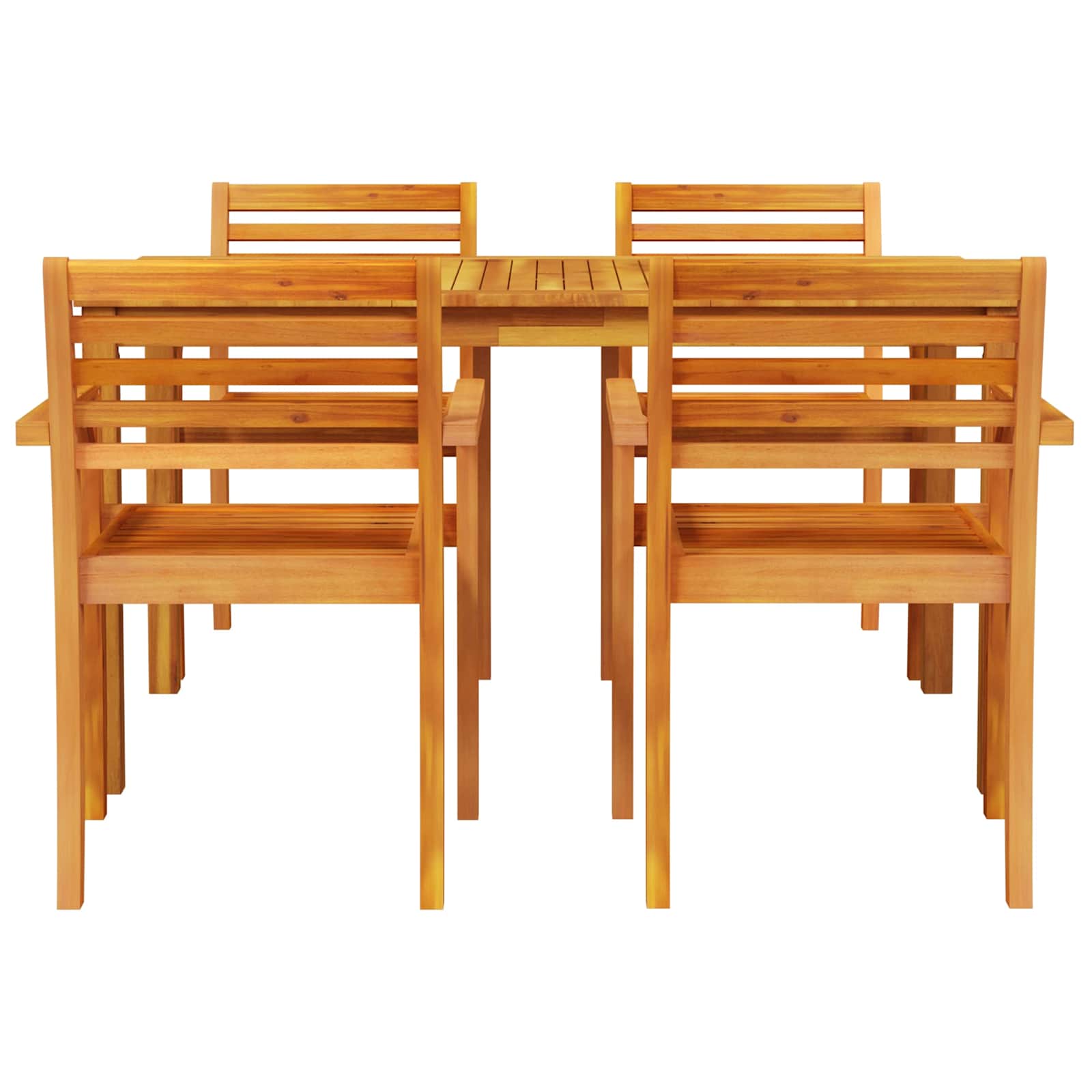 Garten Essgruppe 5 stk. Braun Massivholz Akazie