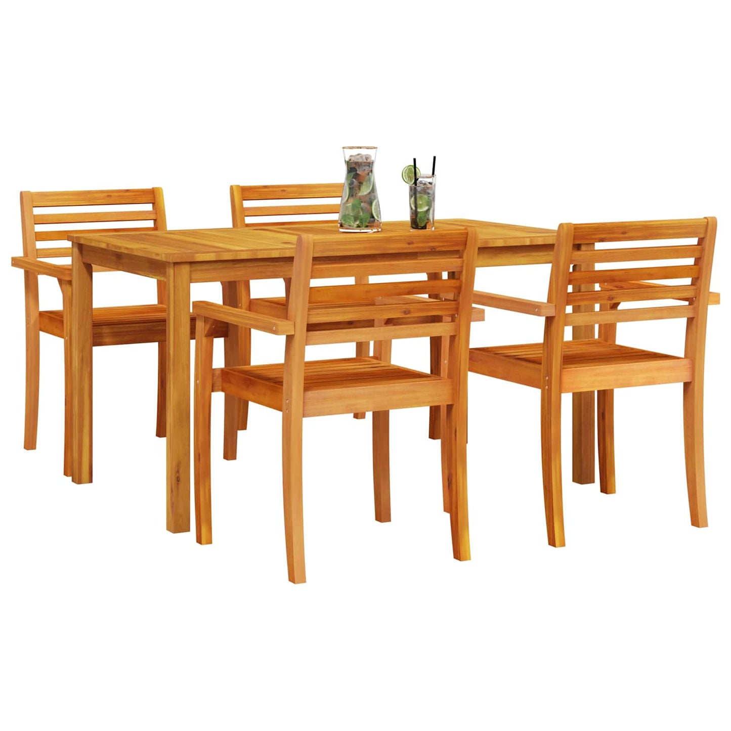 Garten Essgruppe 5 stk. Braun Massivholz Akazie