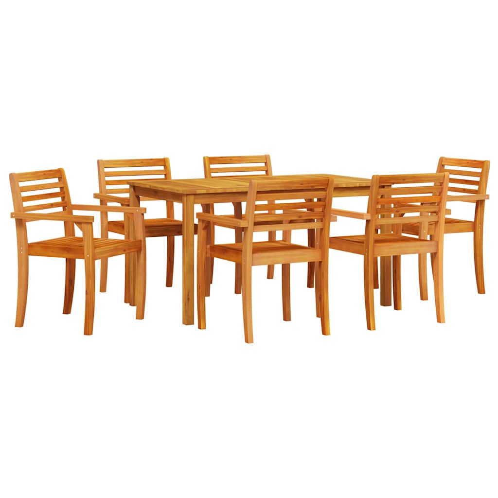 Garten Essgruppe 7 stk. Braun Massivholz Akazie