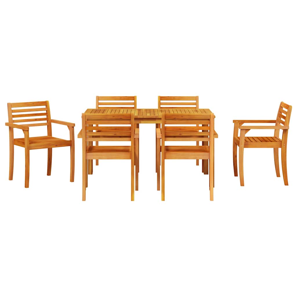 Garten Essgruppe 7 stk. Braun Massivholz Akazie