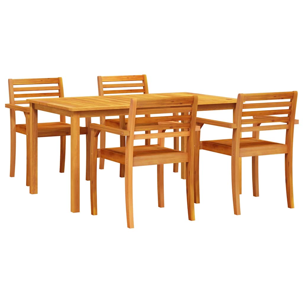 Garten Essgruppe 5 stk. Braun Massivholz Akazie