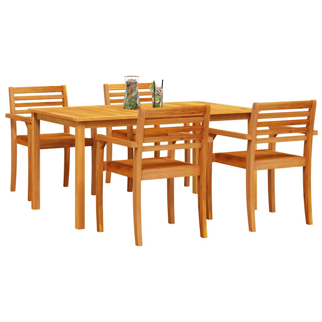 Garten Essgruppe 5 stk. Braun Massivholz Akazie