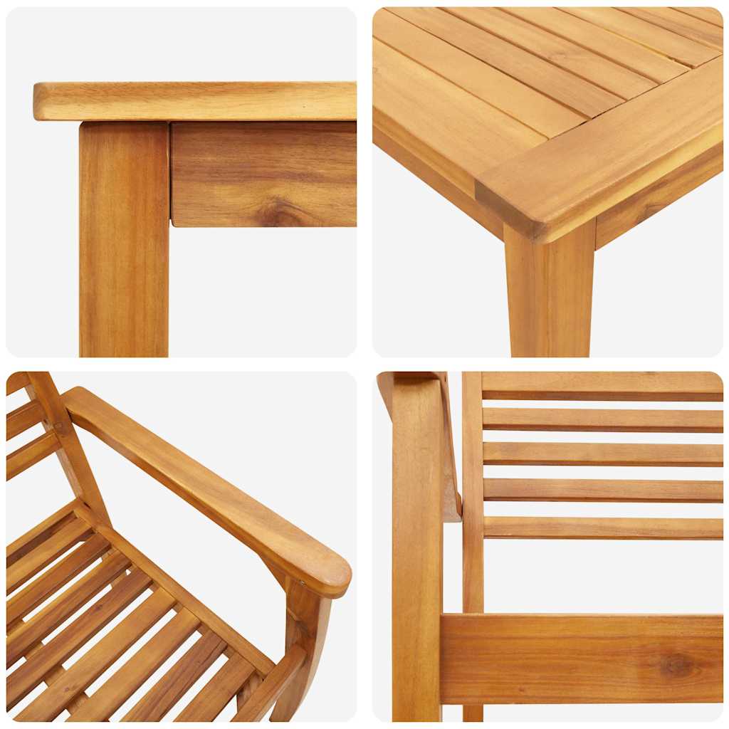 Garten Essgruppe 7 stk. Braun Massivholz Akazie