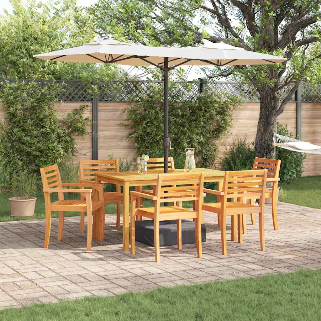 Garten Essgruppe 7 stk. Braun Massivholz Akazie