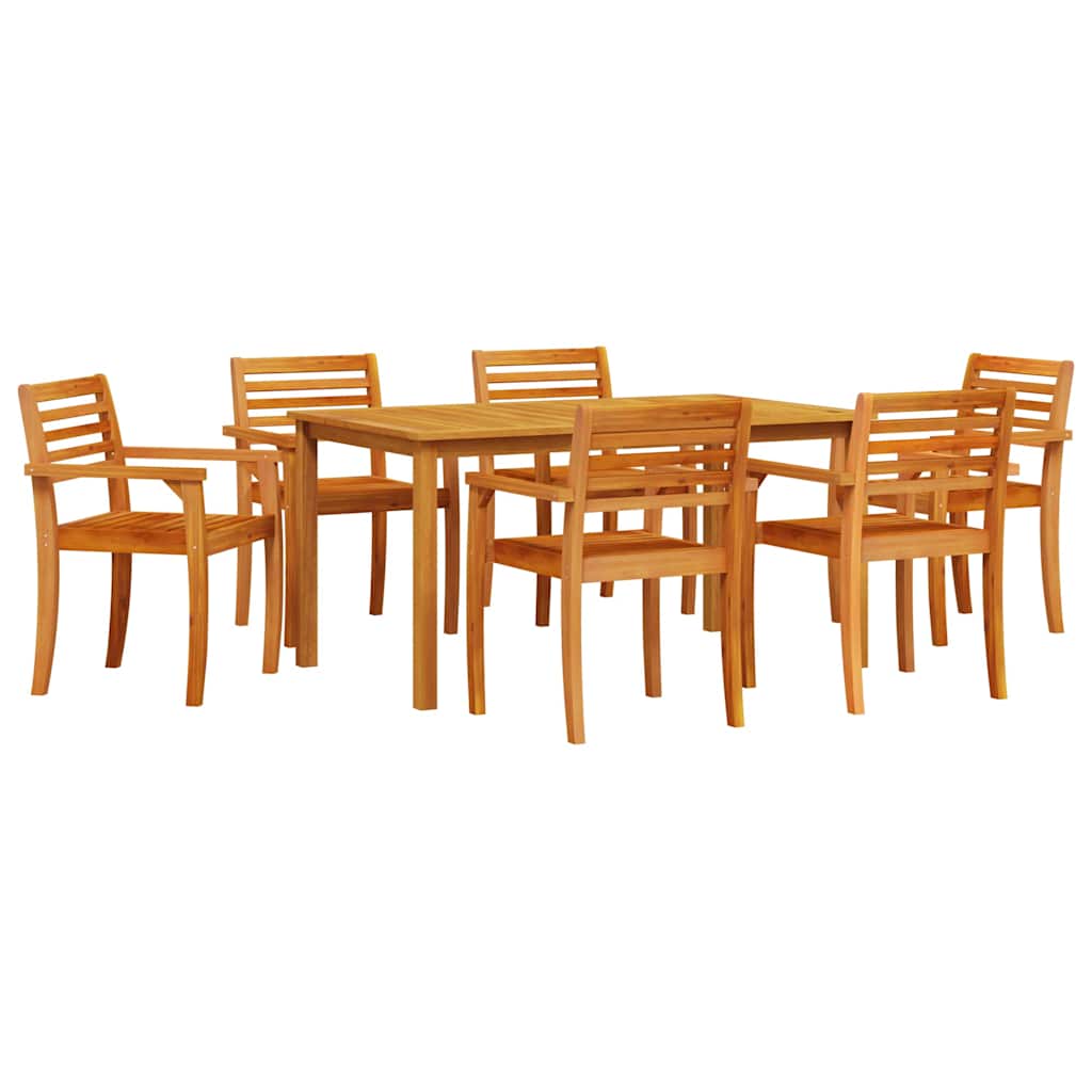 Garten Essgruppe 7 stk. Braun Massivholz Akazie