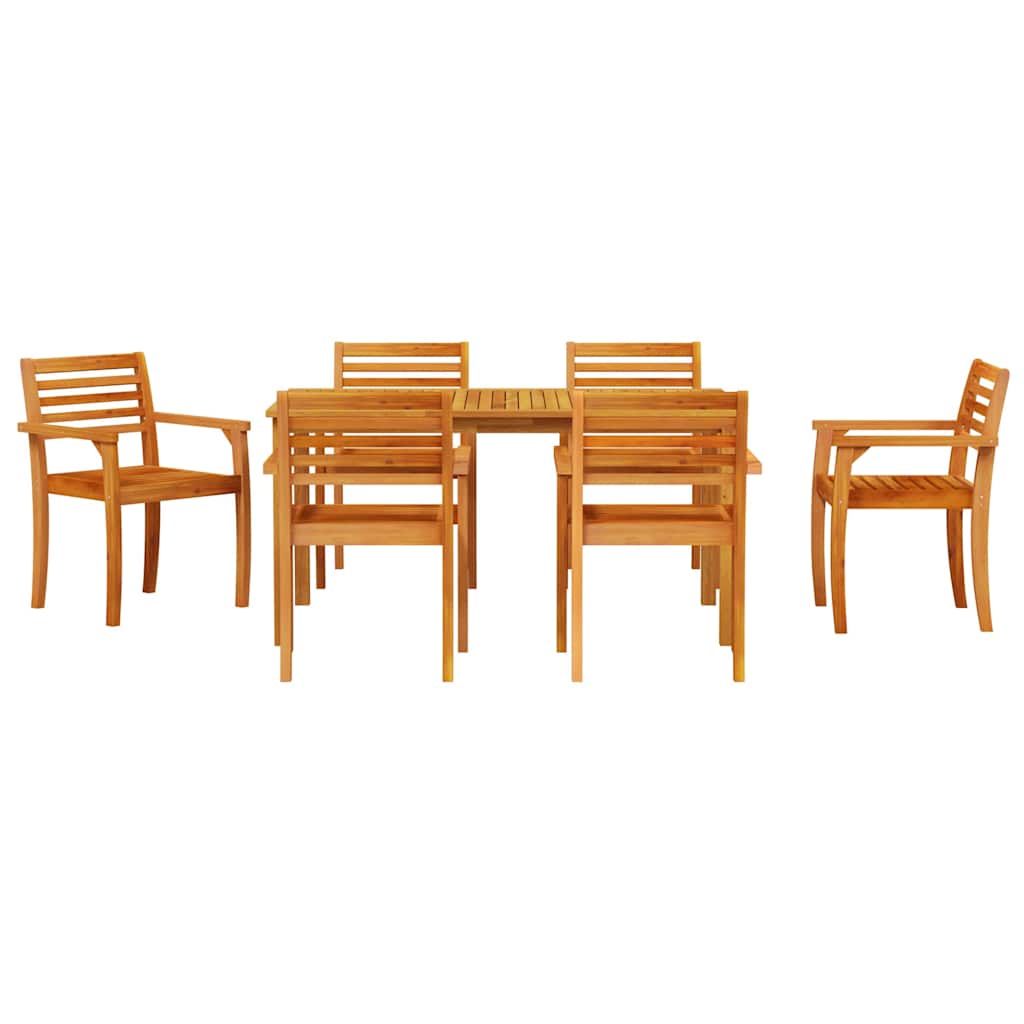 Garten Essgruppe 7 stk. Braun Massivholz Akazie