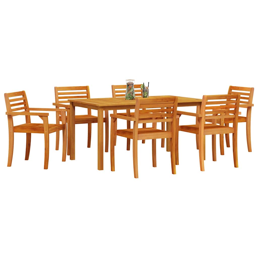 Garten Essgruppe 7 stk. Braun Massivholz Akazie