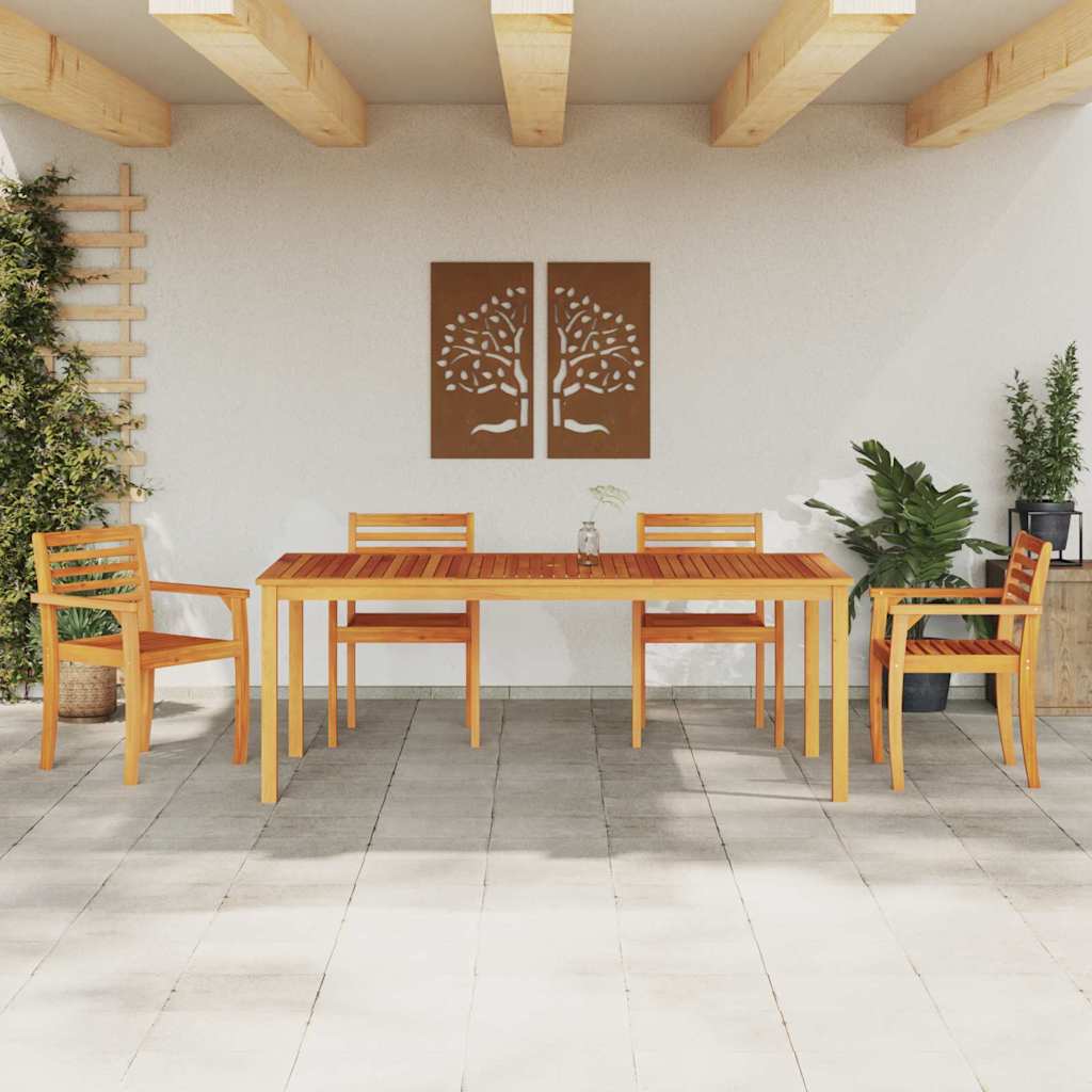 Garten Essgruppe 7 stk. Braun Massivholz Akazie
