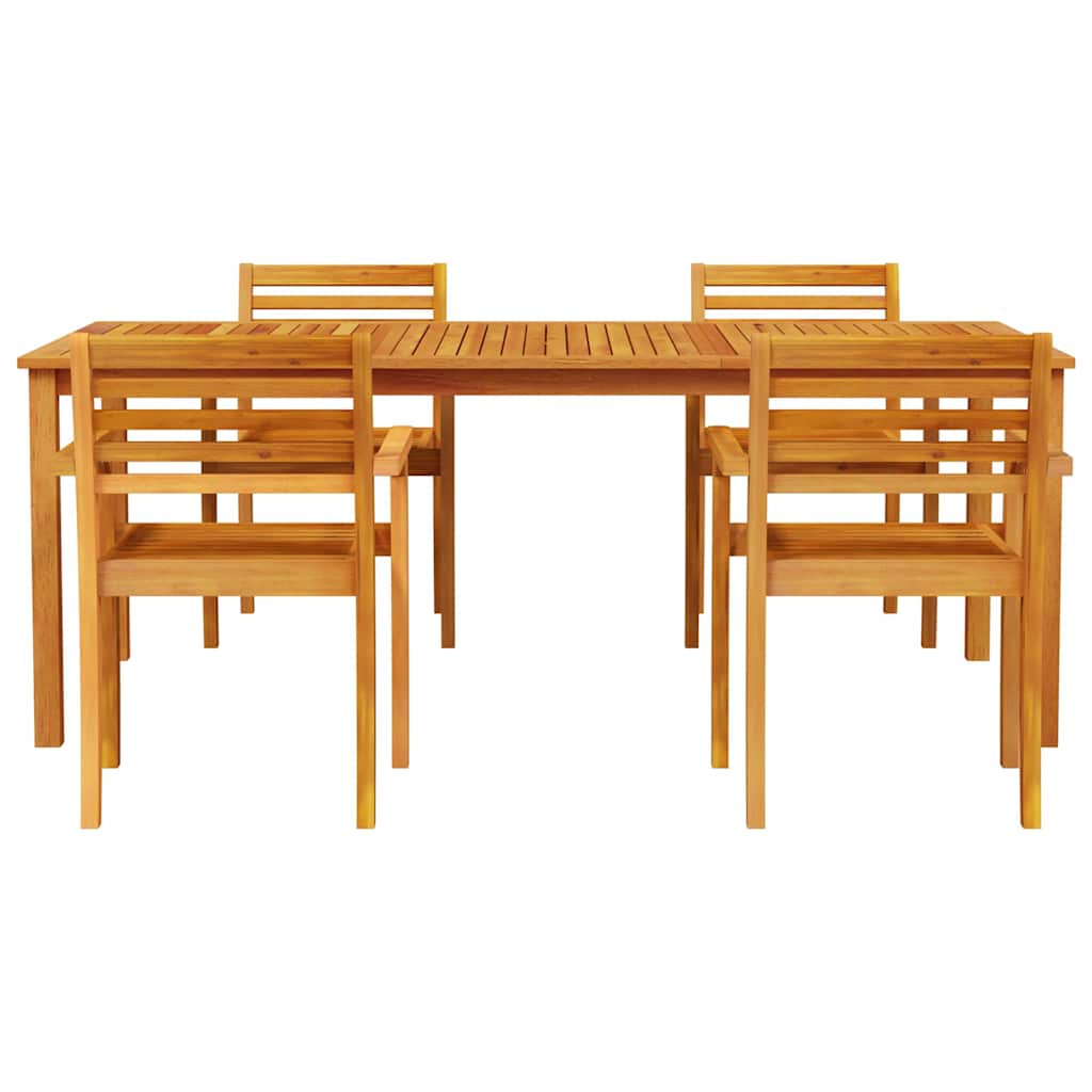Garten Essgruppe 7 stk. Braun Massivholz Akazie
