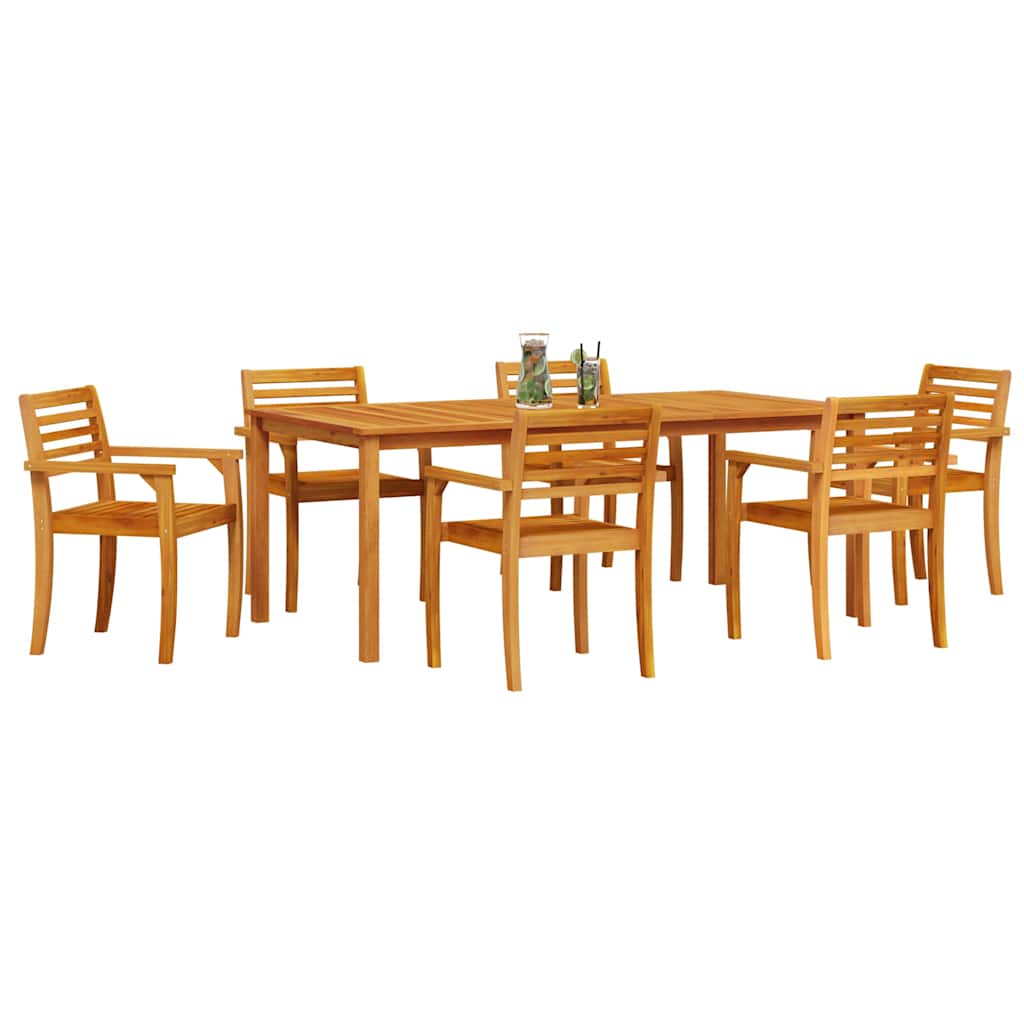 Garten Essgruppe 9 stk. Braun Massivholz Akazie