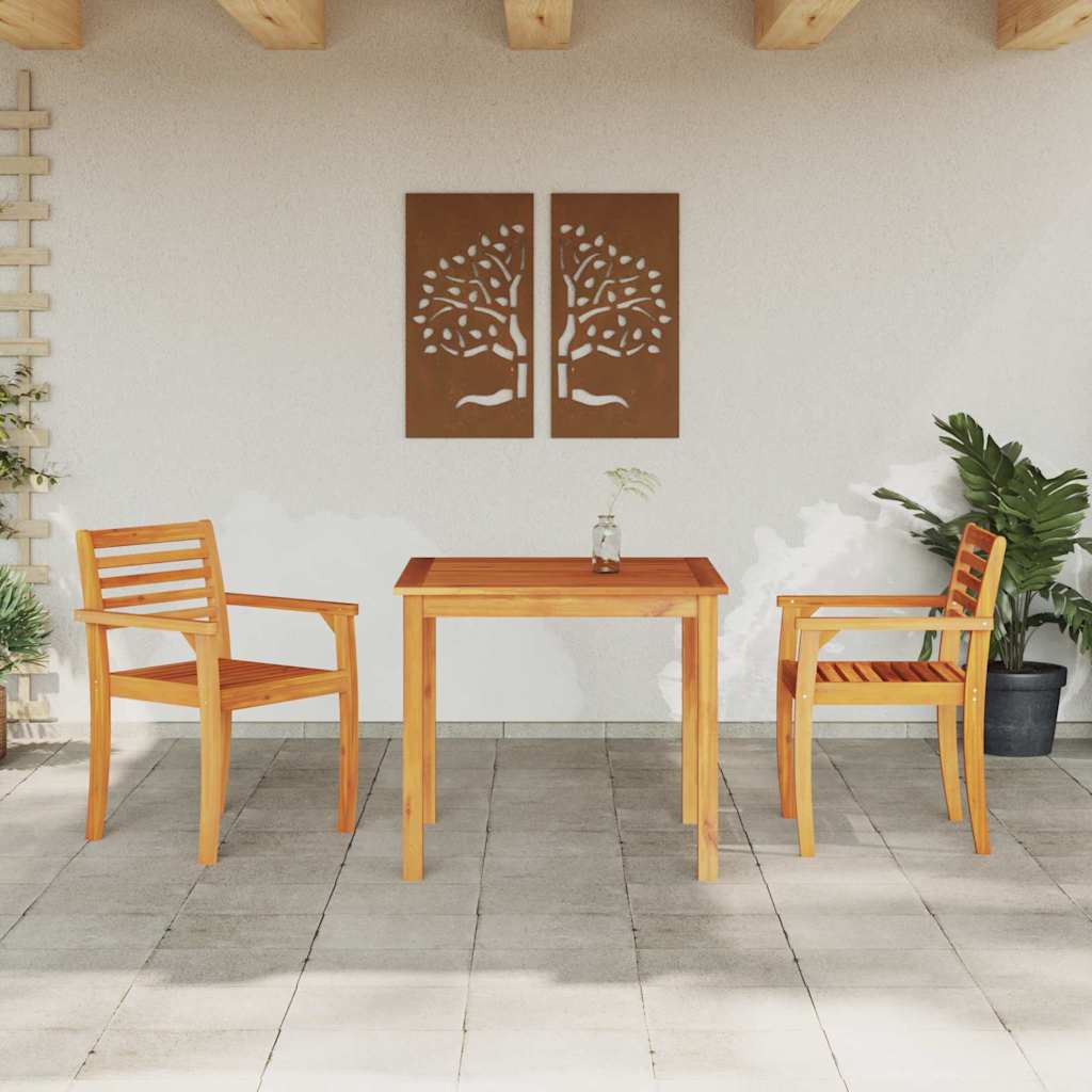 Garten Essgruppe 3 stk. Braun Massivholz Akazie
