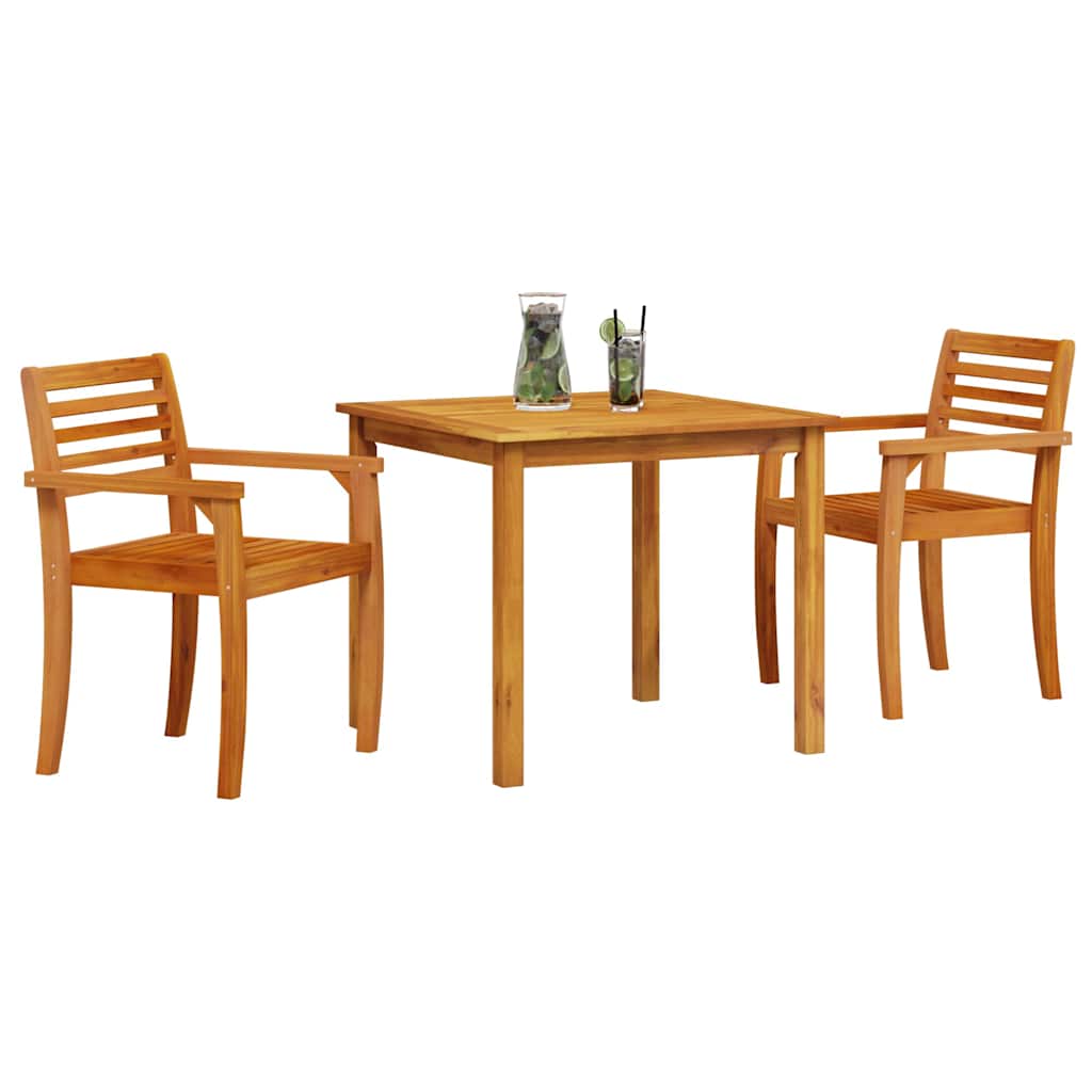 Garten Essgruppe 3 stk. Braun Massivholz Akazie