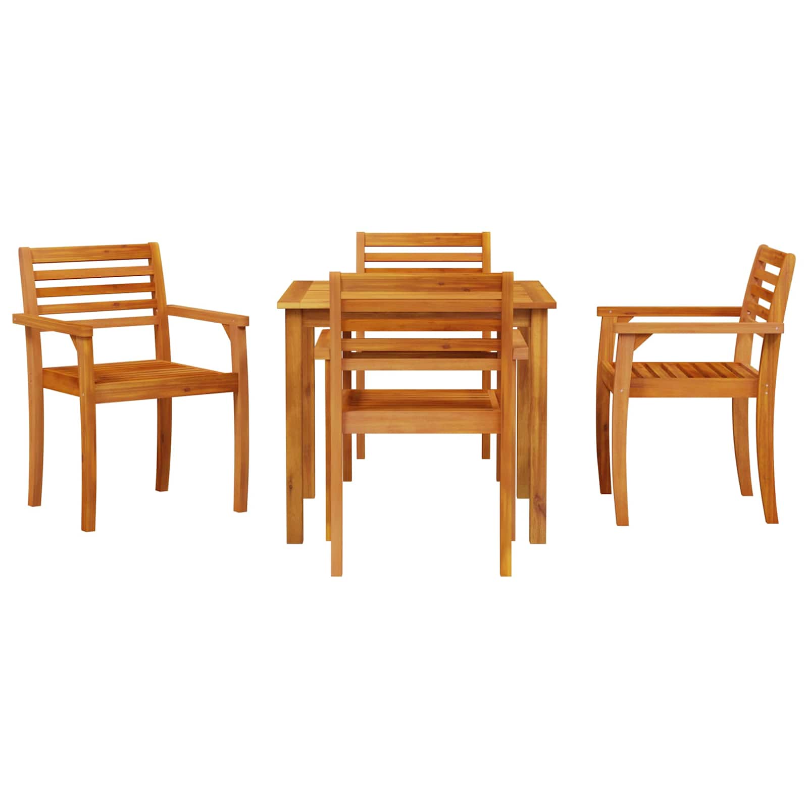 Garten Essgruppe 5 stk. Braun Massivholz Akazie