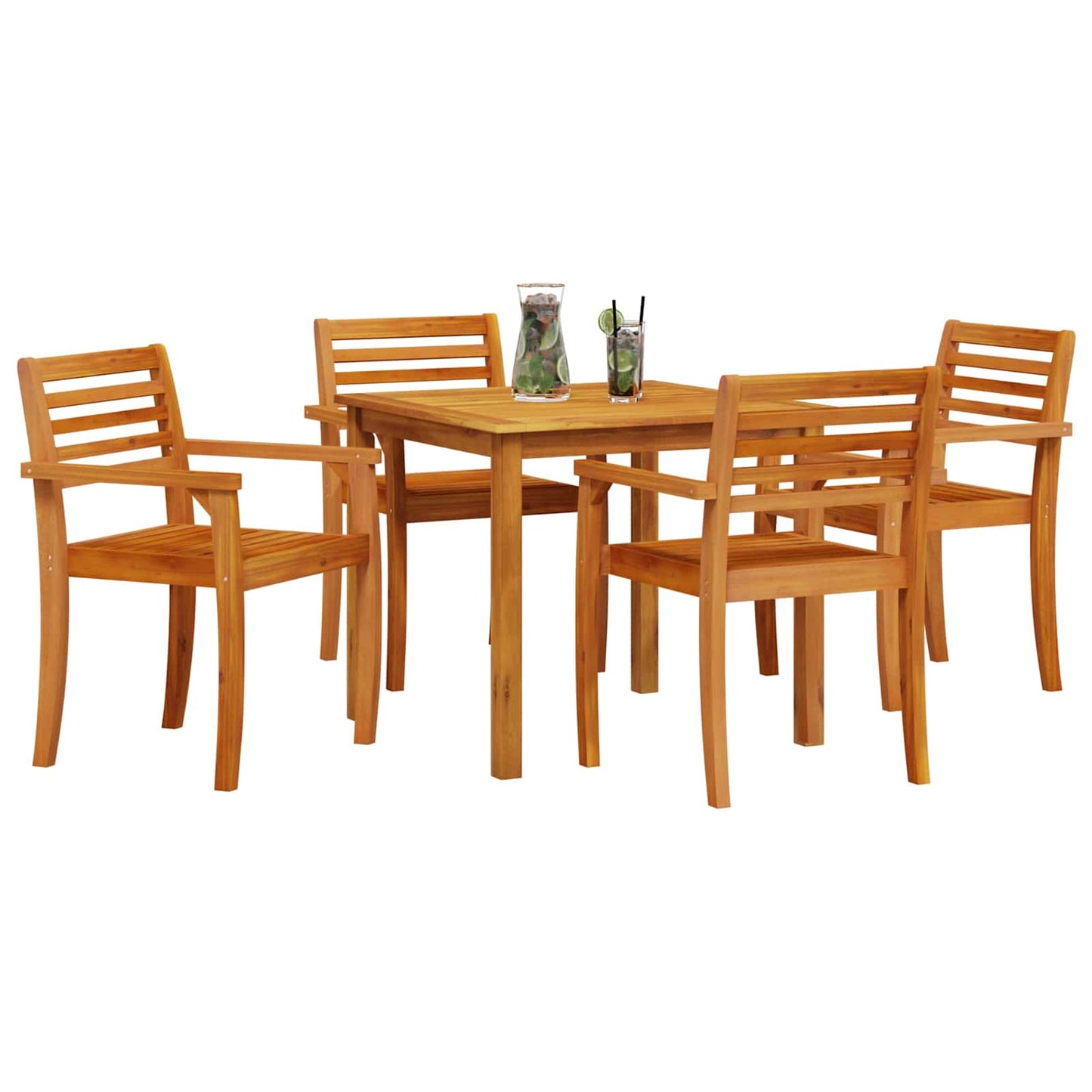 Garten Essgruppe 5 stk. Braun Massivholz Akazie