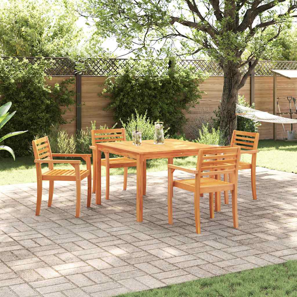 Garten Essgruppe 5 stk. Braun Massivholz Akazie