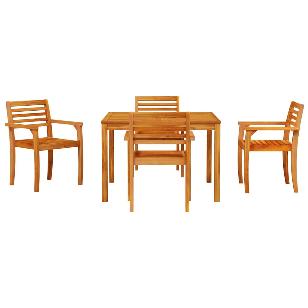 Garten Essgruppe 5 stk. Braun Massivholz Akazie