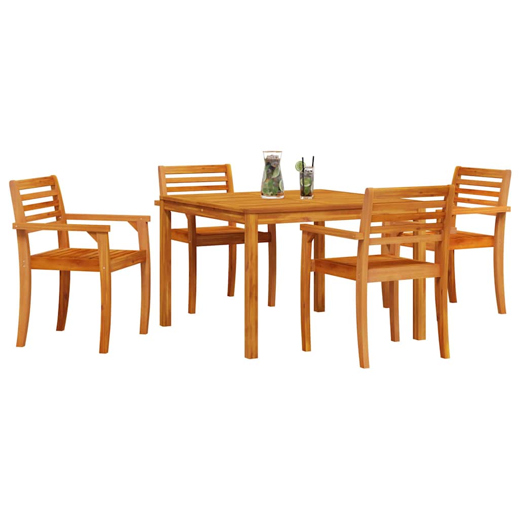 Garten Essgruppe 5 stk. Braun Massivholz Akazie
