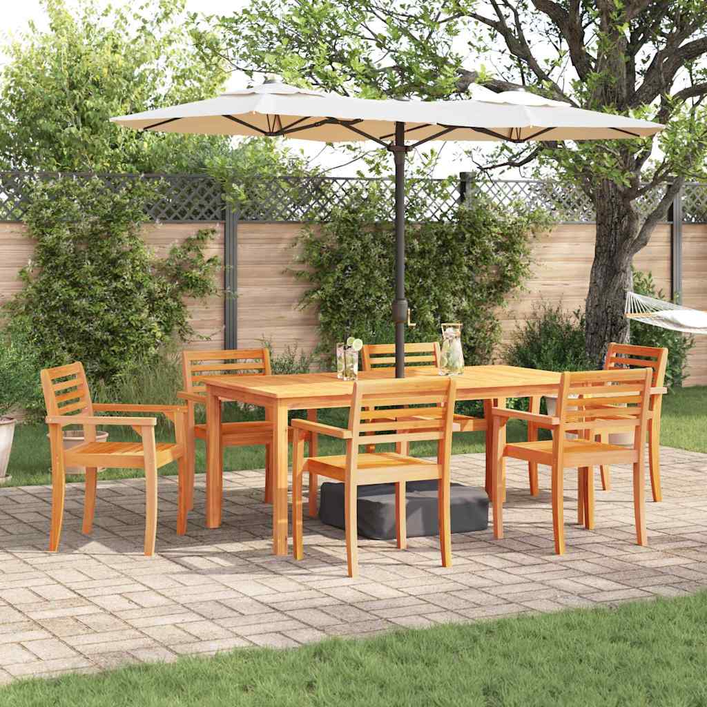 Garten Essgruppe 7 stk. Braun Massivholz Akazie