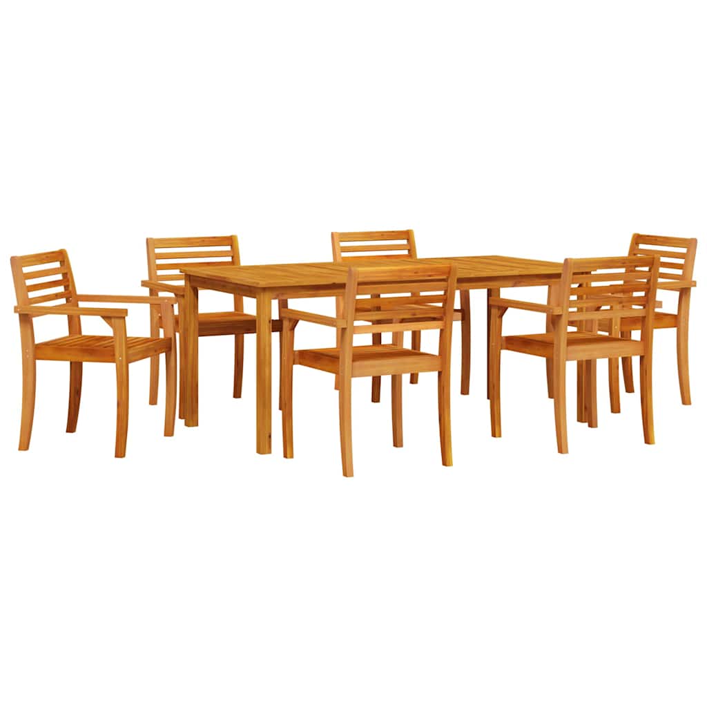 Garten Essgruppe 7 stk. Braun Massivholz Akazie