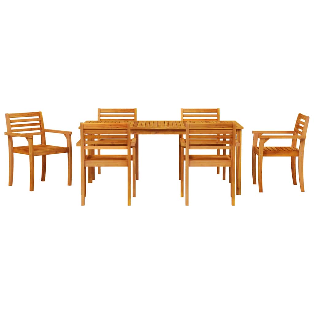 Garten Essgruppe 7 stk. Braun Massivholz Akazie