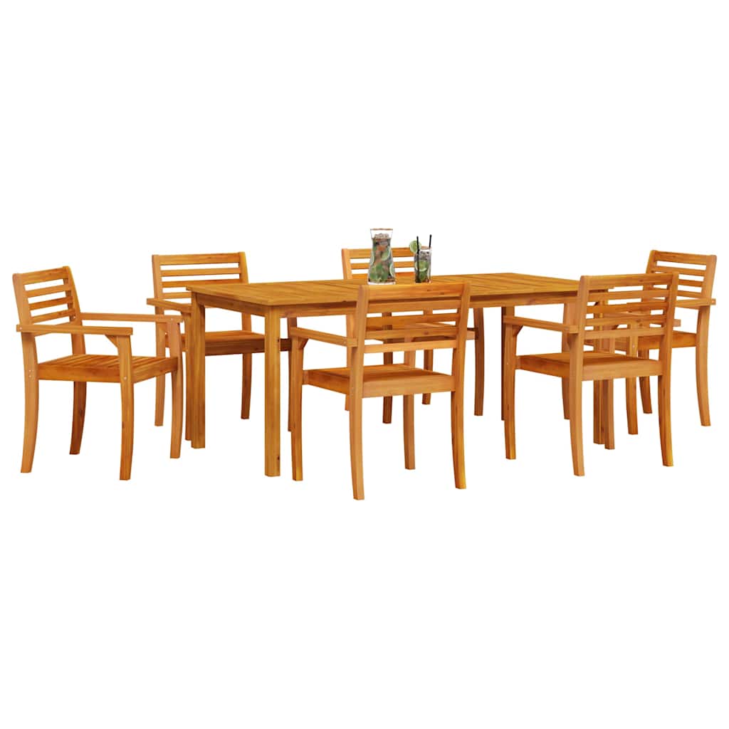 Garten Essgruppe 7 stk. Braun Massivholz Akazie