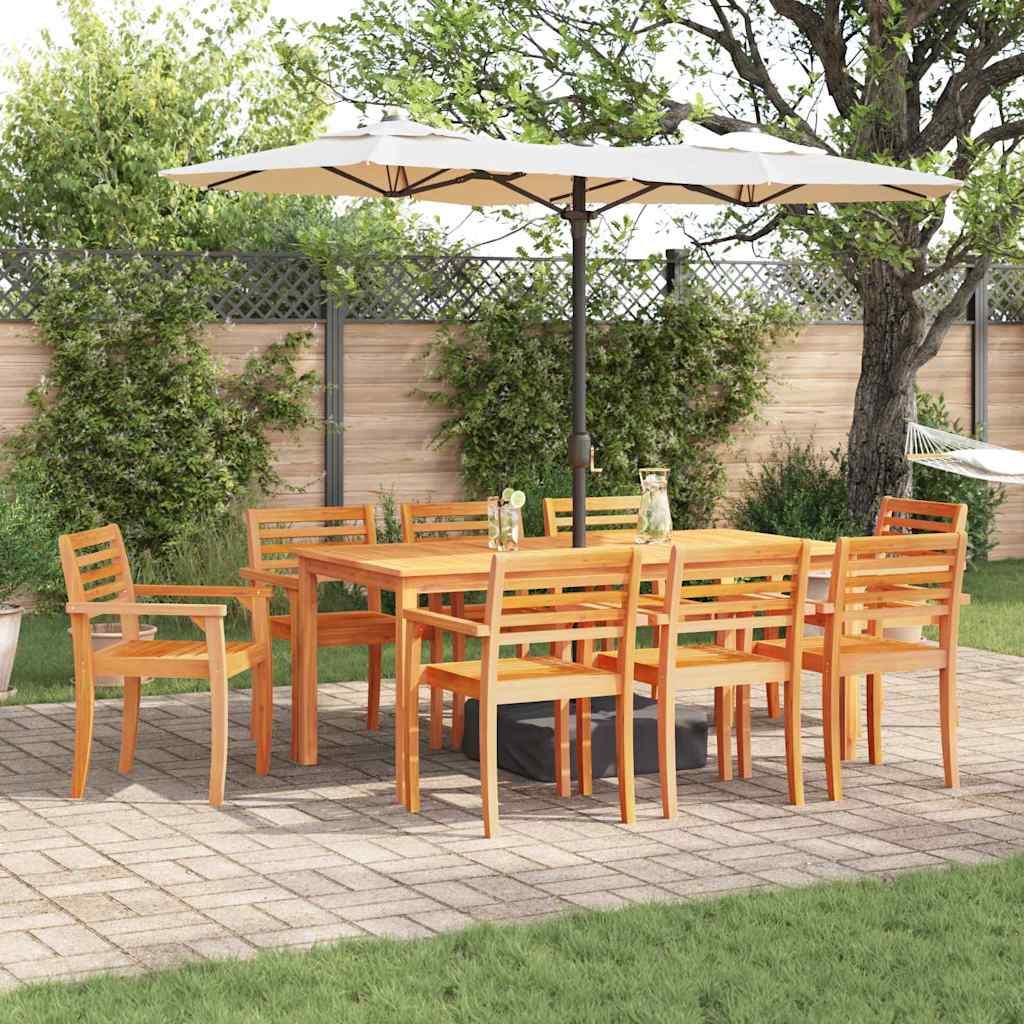 Garten Essgruppe 9 stk. Braun Massivholz Akazie