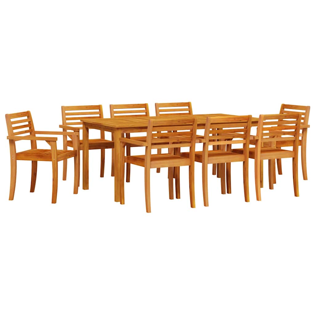 Garten Essgruppe 9 stk. Braun Massivholz Akazie