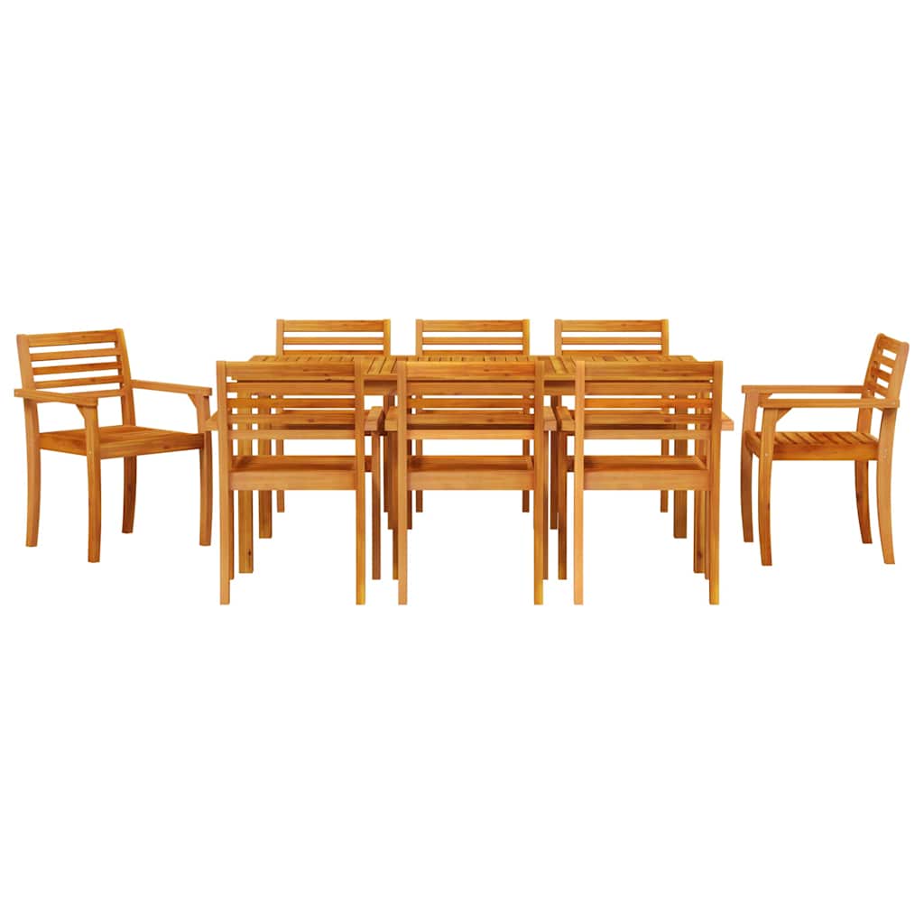 Garten Essgruppe 9 stk. Braun Massivholz Akazie