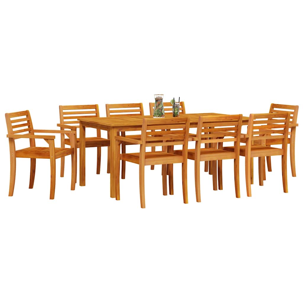 Garten Essgruppe 9 stk. Braun Massivholz Akazie