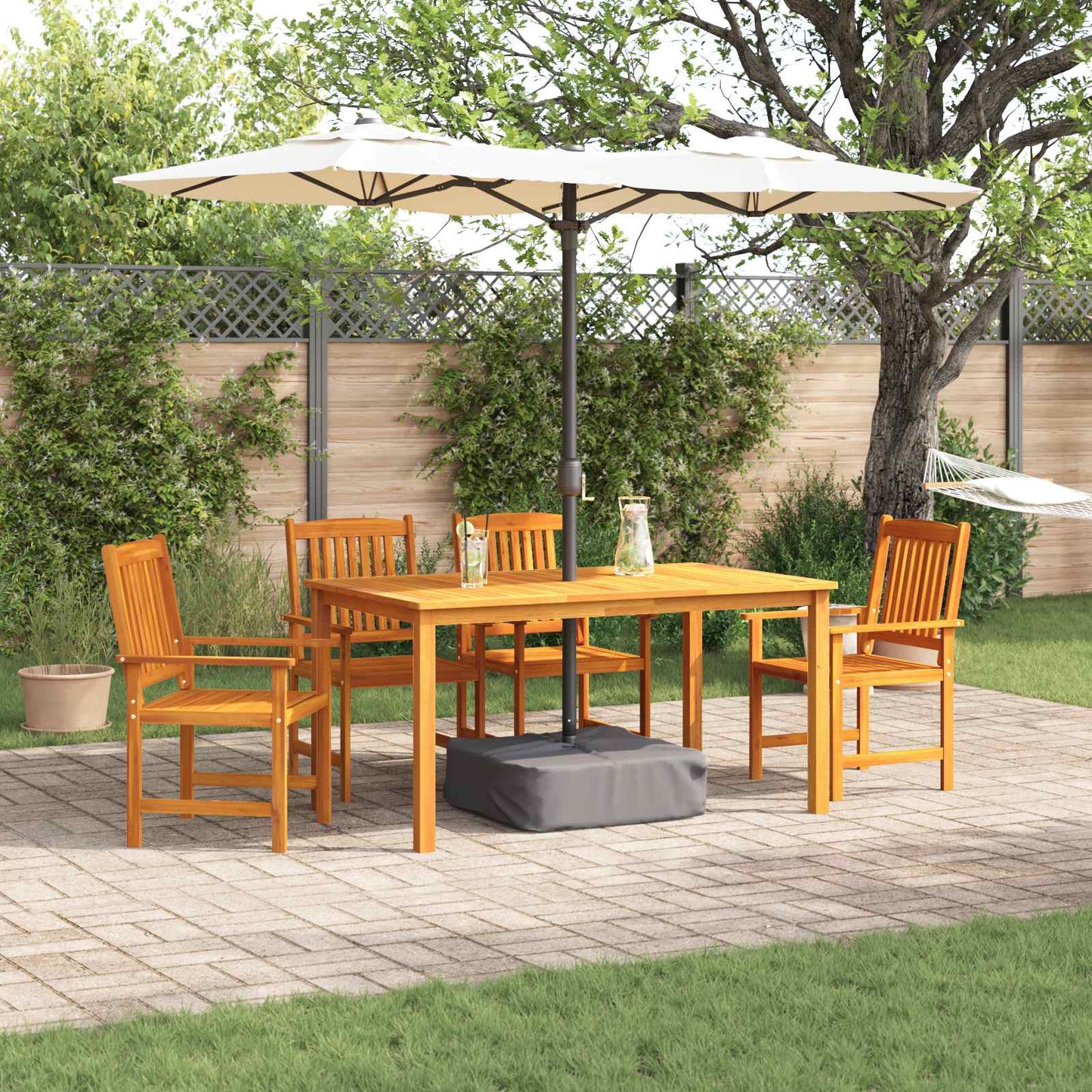 Garten Essgruppe 5 stk. Braun Massivholz Akazie