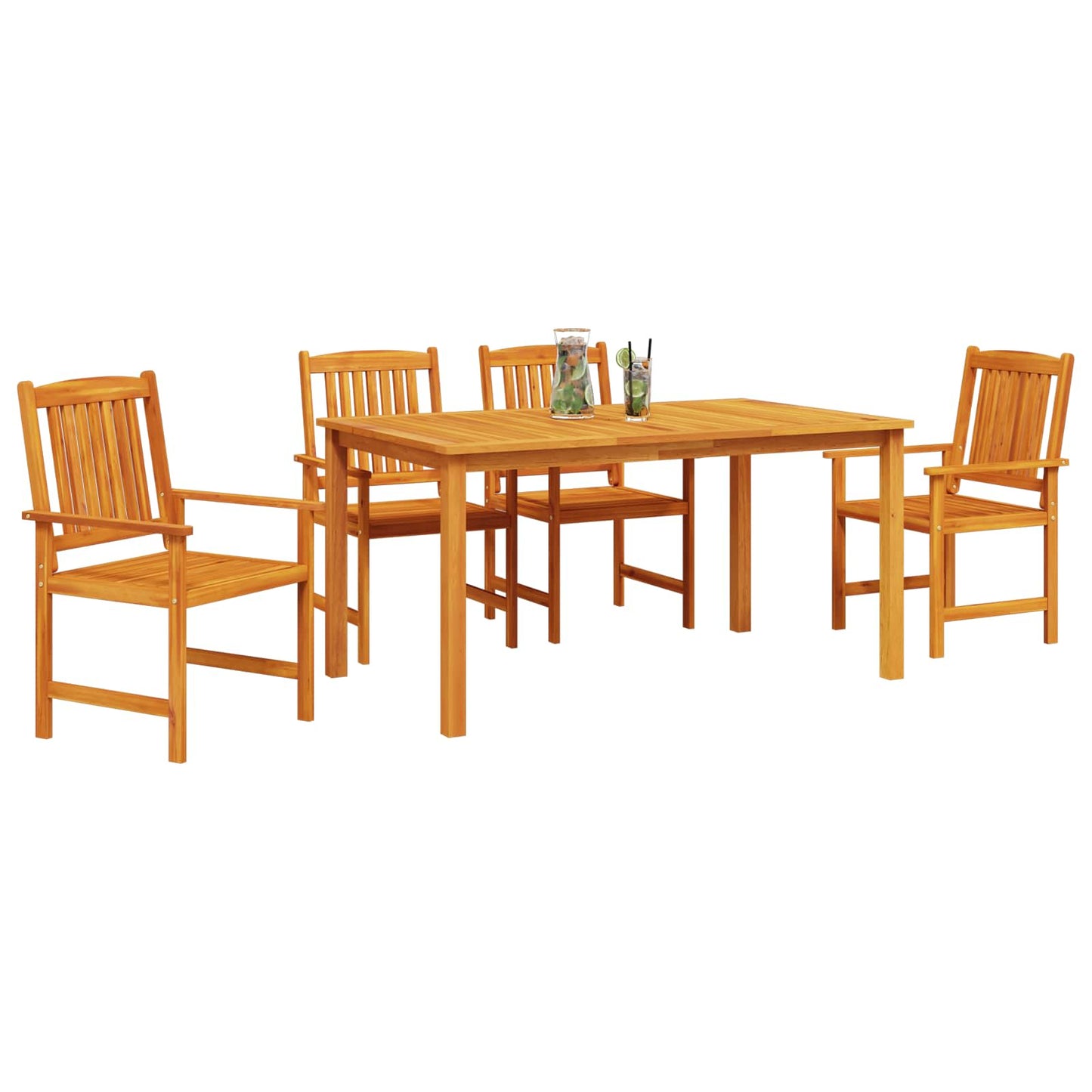 Garten Essgruppe 5 stk. Braun Massivholz Akazie
