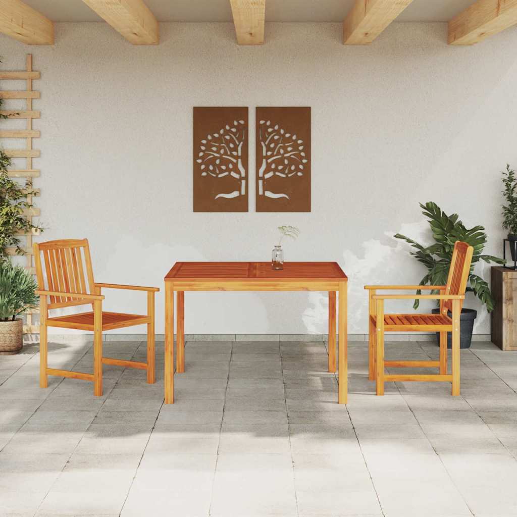 Garten Essgruppe 3 stk. Braun Massivholz Akazie