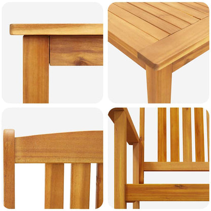 Garten Essgruppe 5 stk. Braun Massivholz Akazie