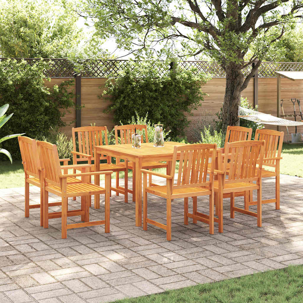Garten Essgruppe 9 stk. Braun Massivholz Akazie