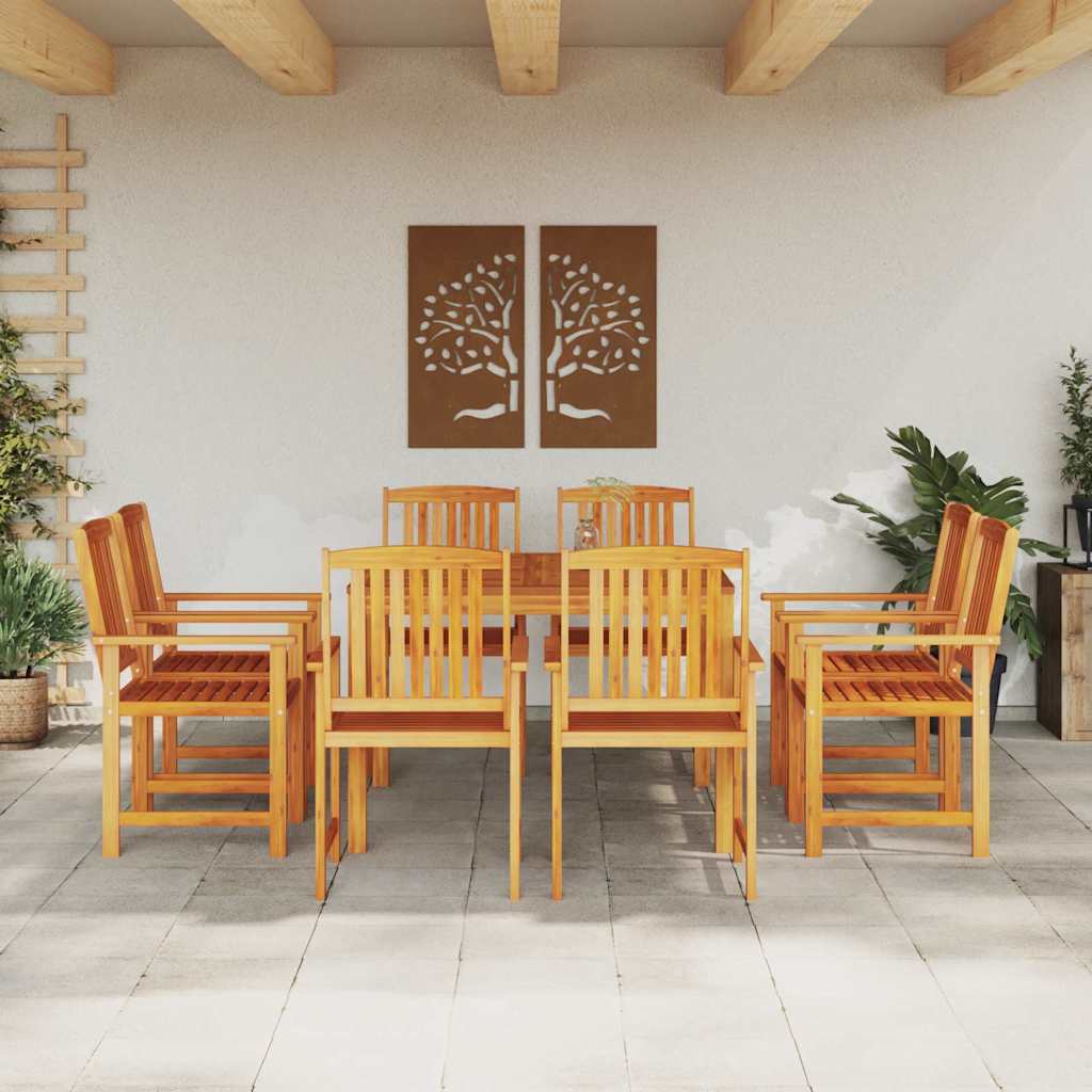 Garten Essgruppe 9 pcs Braun Massivholz Akazie