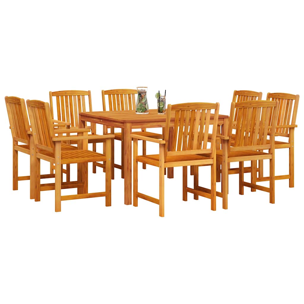 Garten Essgruppe 9 pcs Braun Massivholz Akazie