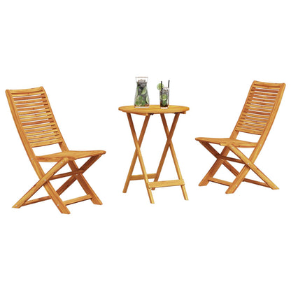 Klapp Bistro Set 3 stk. Braun Massivholz Akazie