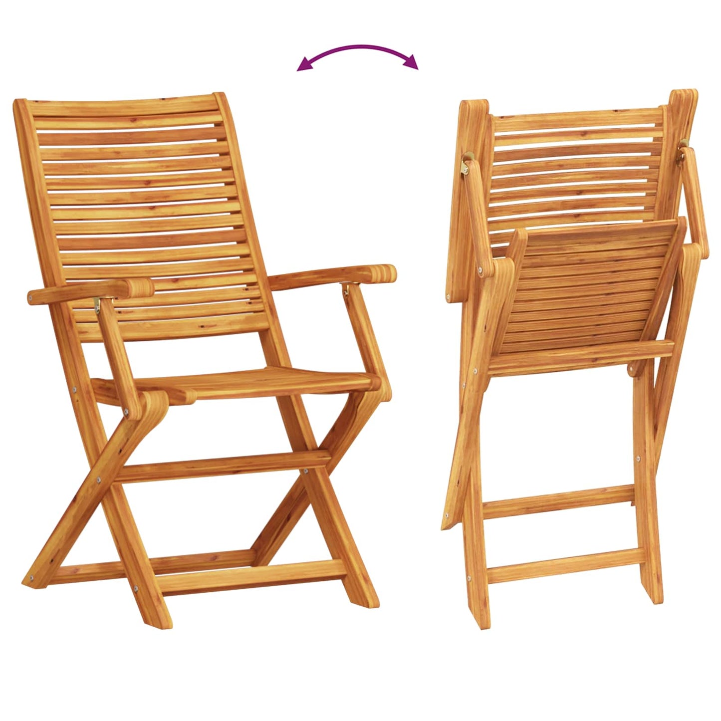 Klapp Bistro Set 3 stk. Braun Massivholz Akazie