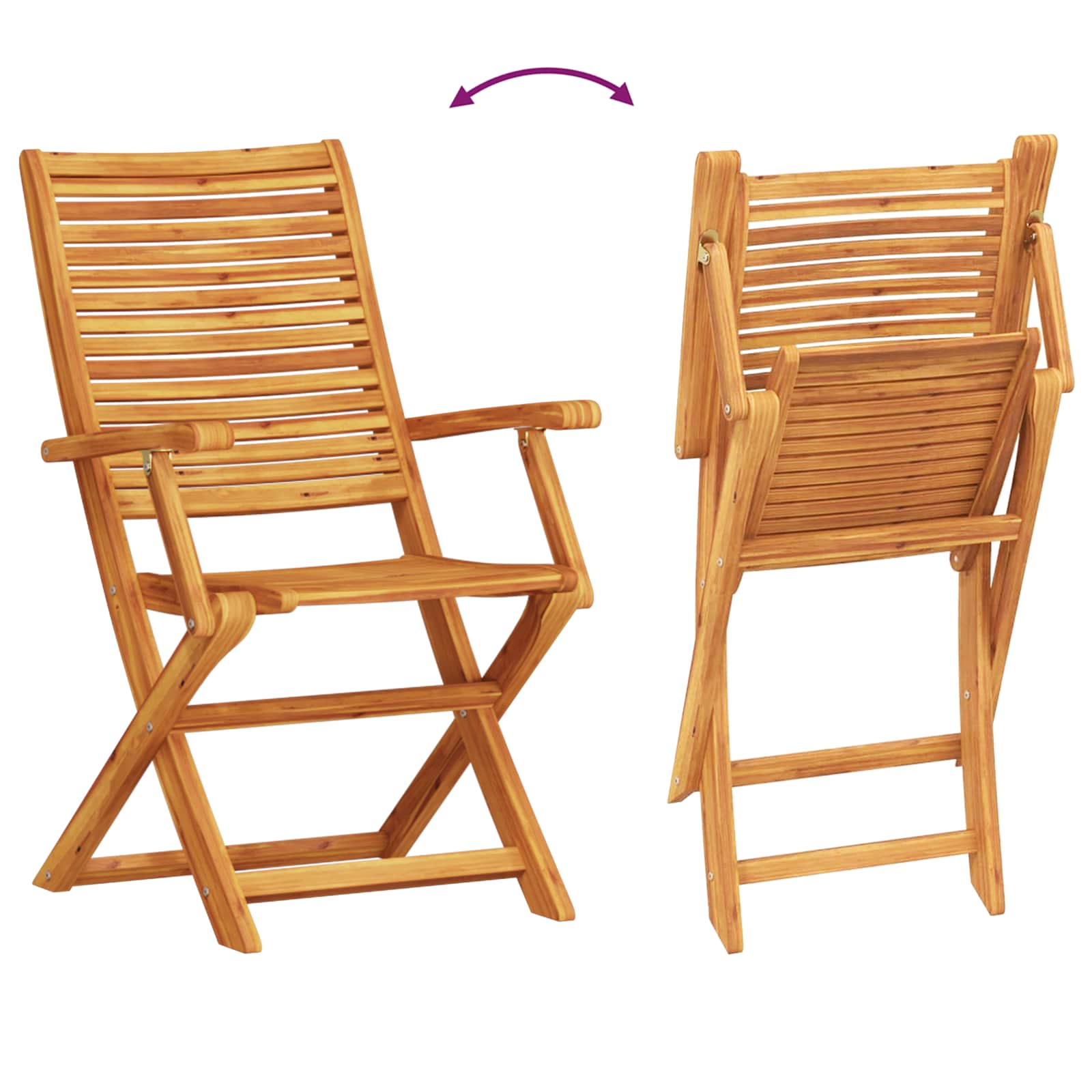 Klapp Bistro Set 3 stk. Braun Massivholz Akazie