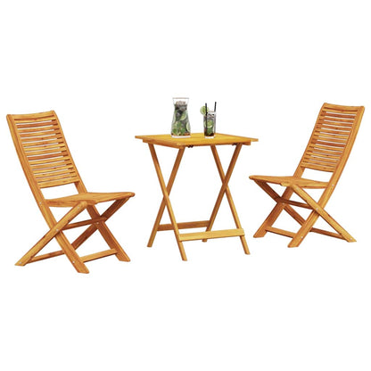 Klapp Bistro Set 3 stk. Braun Massivholz Akazie