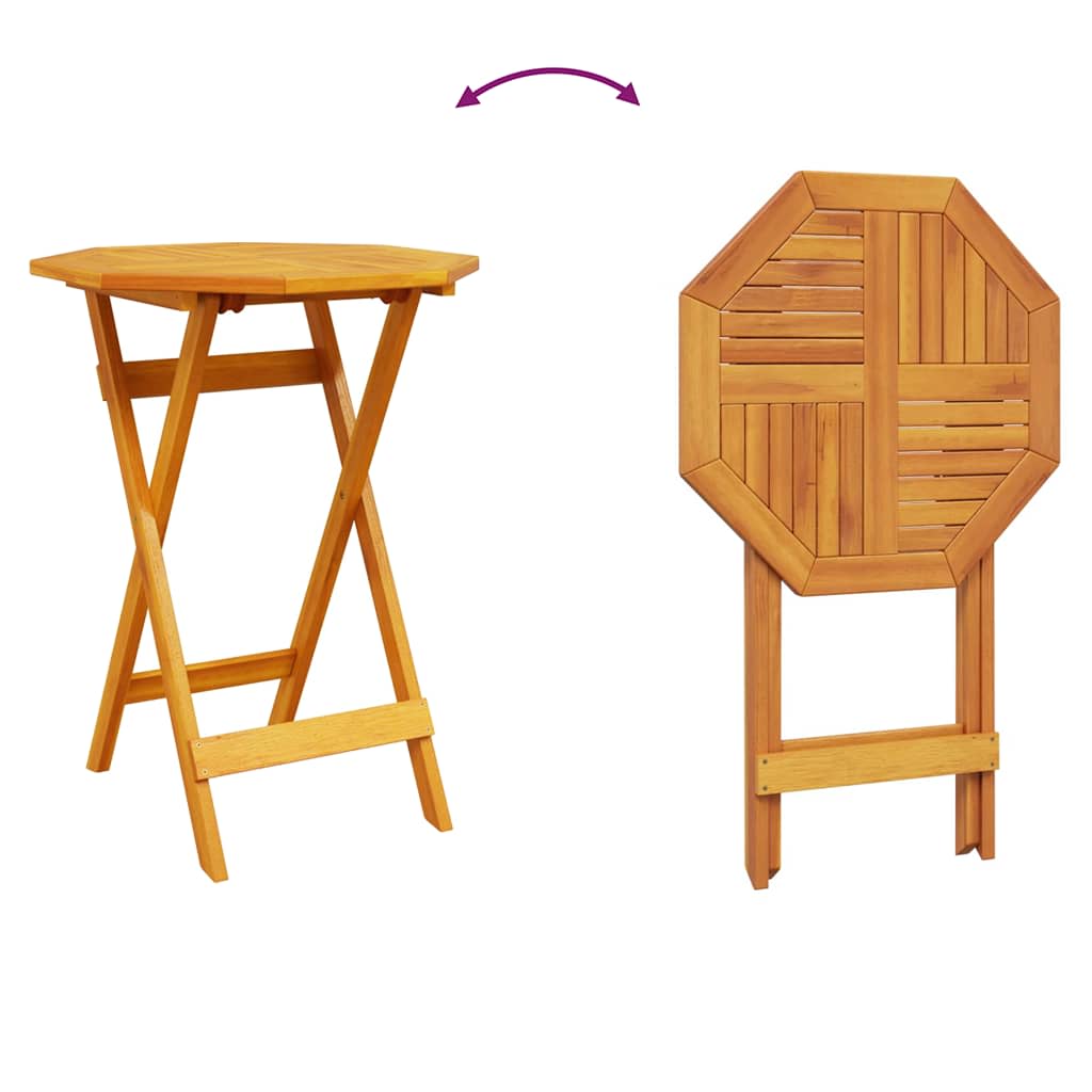 Klapp Bistro Set 3 stk. Braun Massivholz Akazie