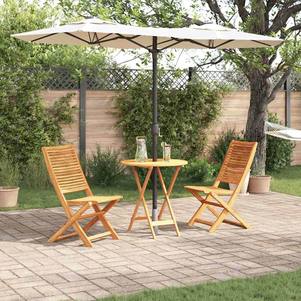 Klapp Bistro Set 3 stk. Braun Massivholz Akazie