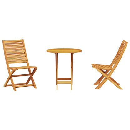 Klapp Bistro Set 3 stk. Braun Massivholz Akazie