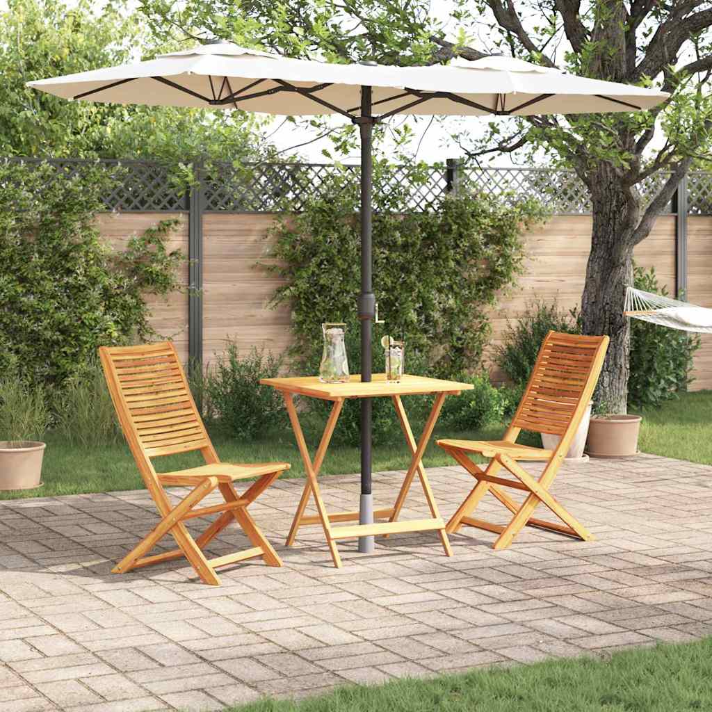 Klapp Bistro Set 3 stk. Braun Massivholz Akazie