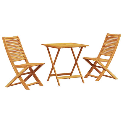 Klapp Bistro Set 3 stk. Braun Massivholz Akazie