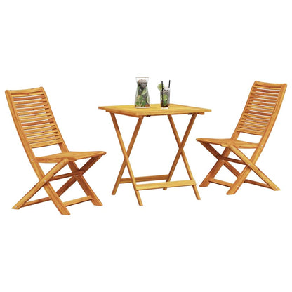 Klapp Bistro Set 3 stk. Braun Massivholz Akazie