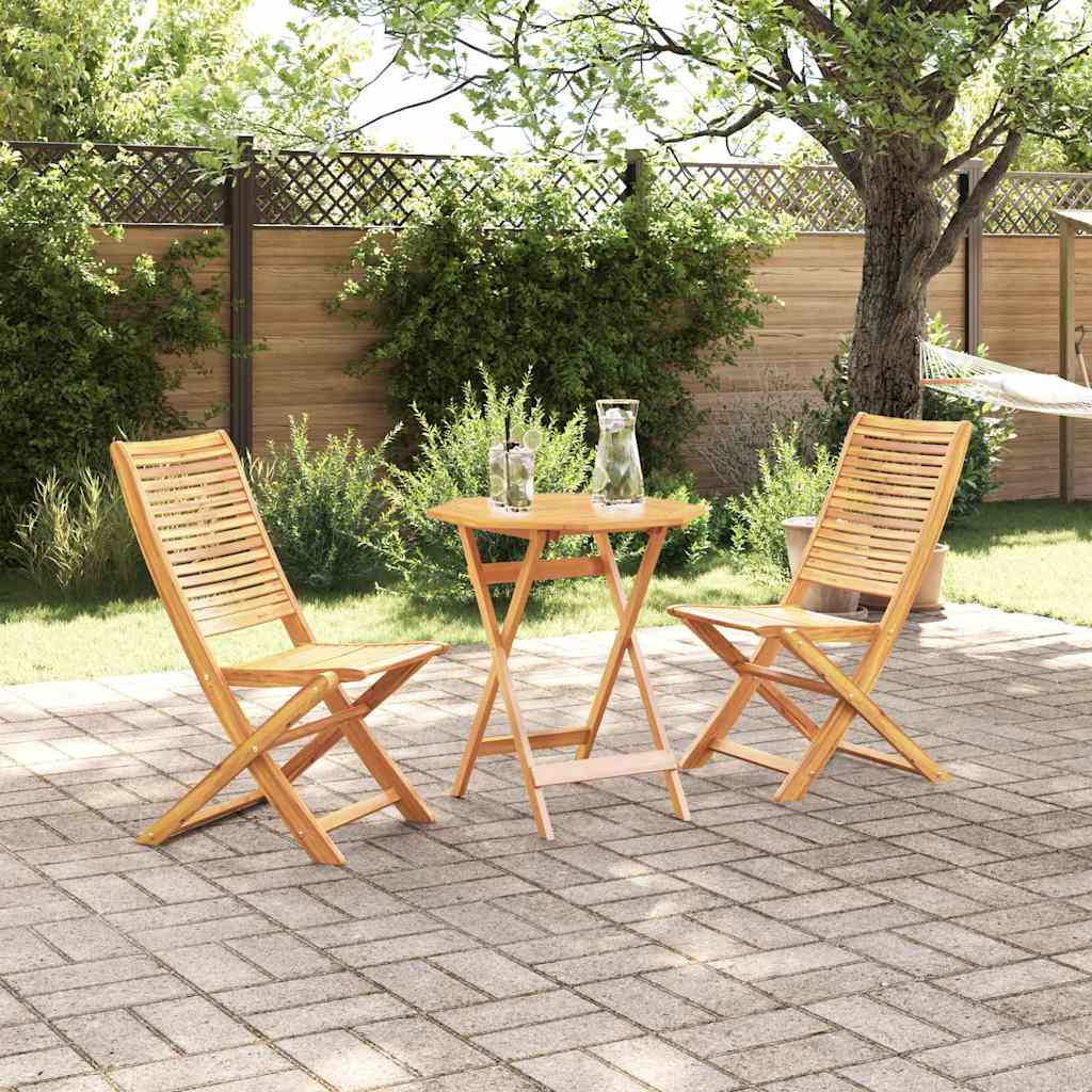 Klapp Bistro Set 3 stk. Braun Massivholz Akazie